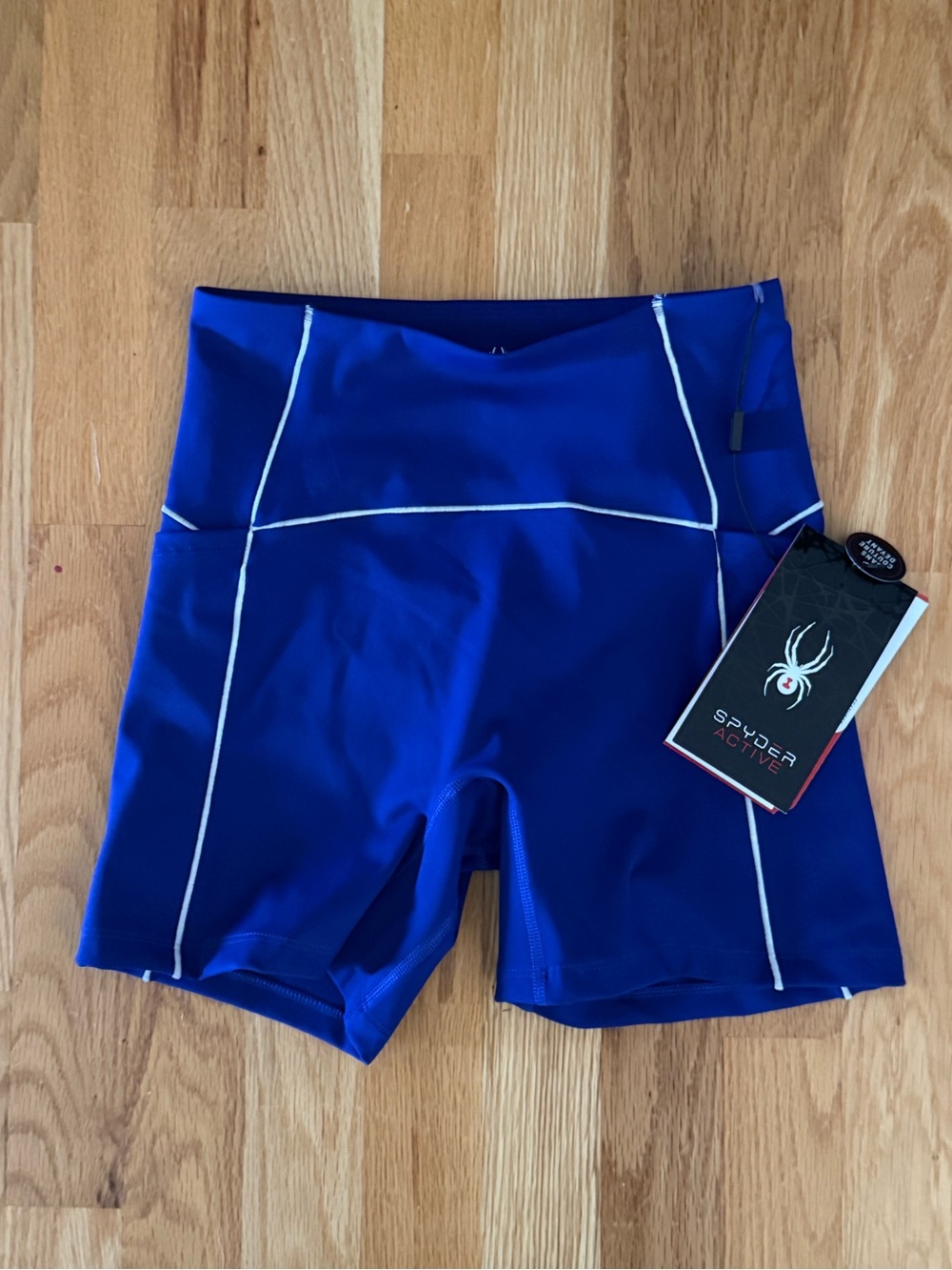 Spyder Women's Royal Blue Bike Shorts with White Piping